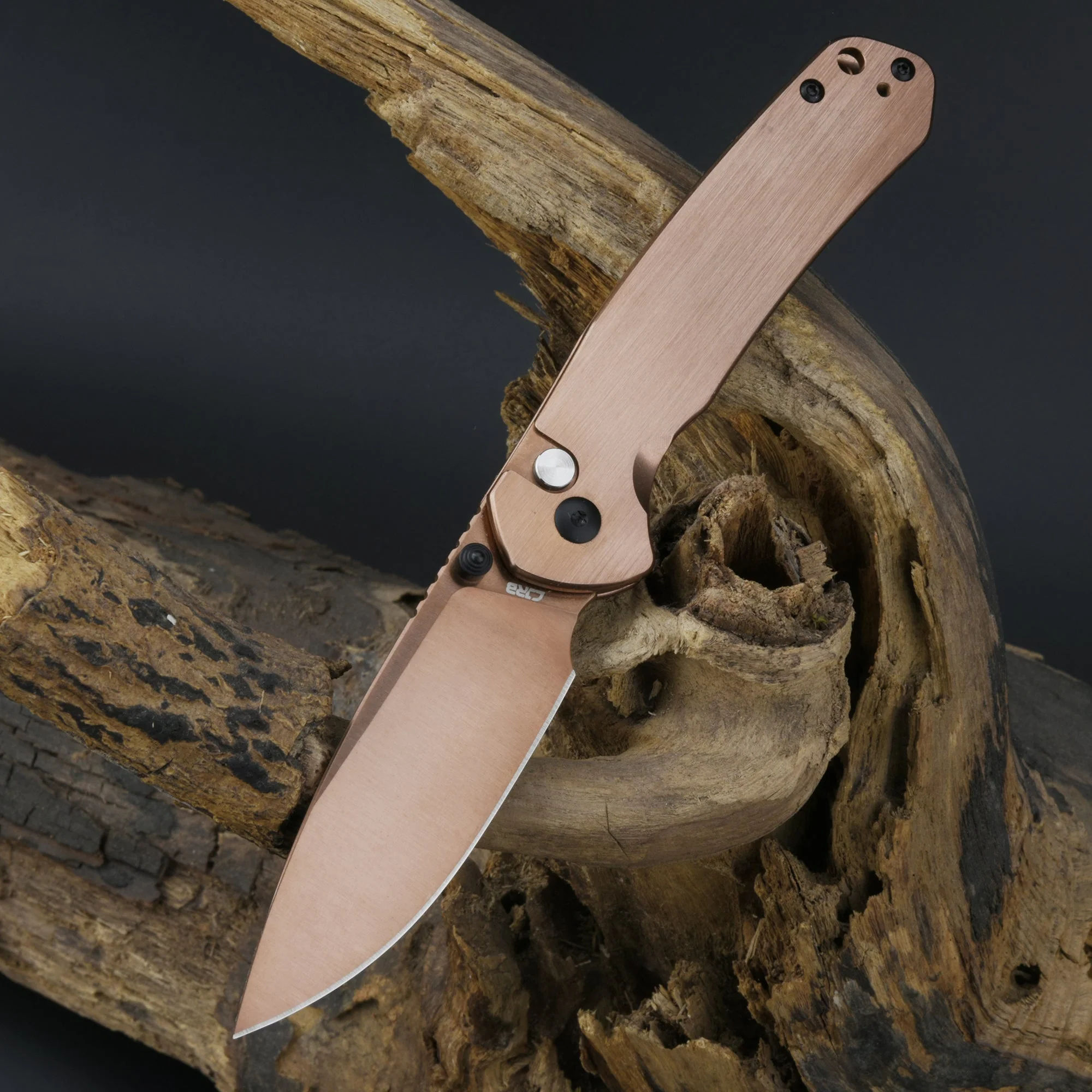 CJRB Pyrite J1925 AR-RPM9 Steel Blade Steel Handle Folding Knives Copper Colored - Image 15