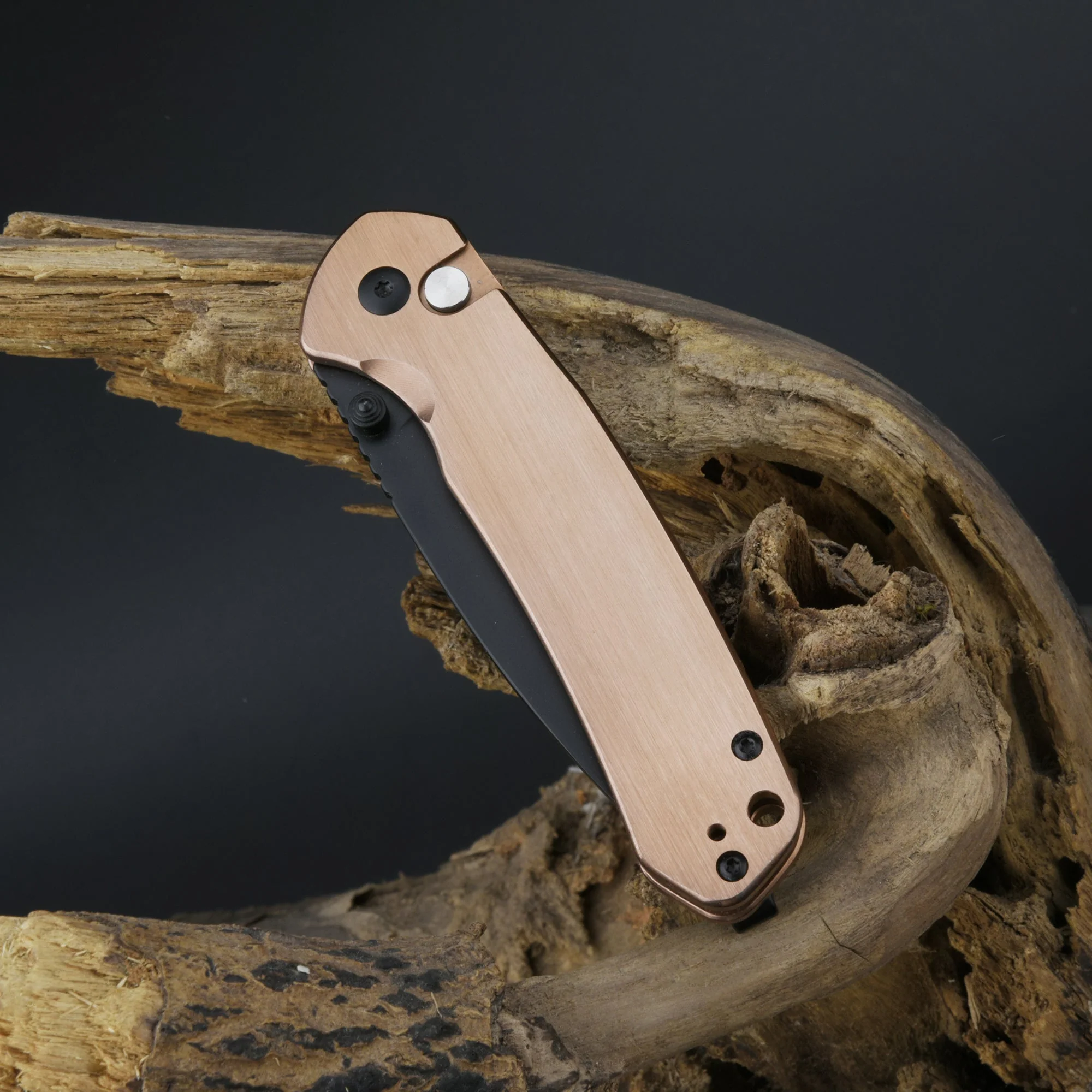 CJRB Pyrite J1925 AR-RPM9 Steel Blade Steel Handle Folding Knives Copper Colored - Image 3