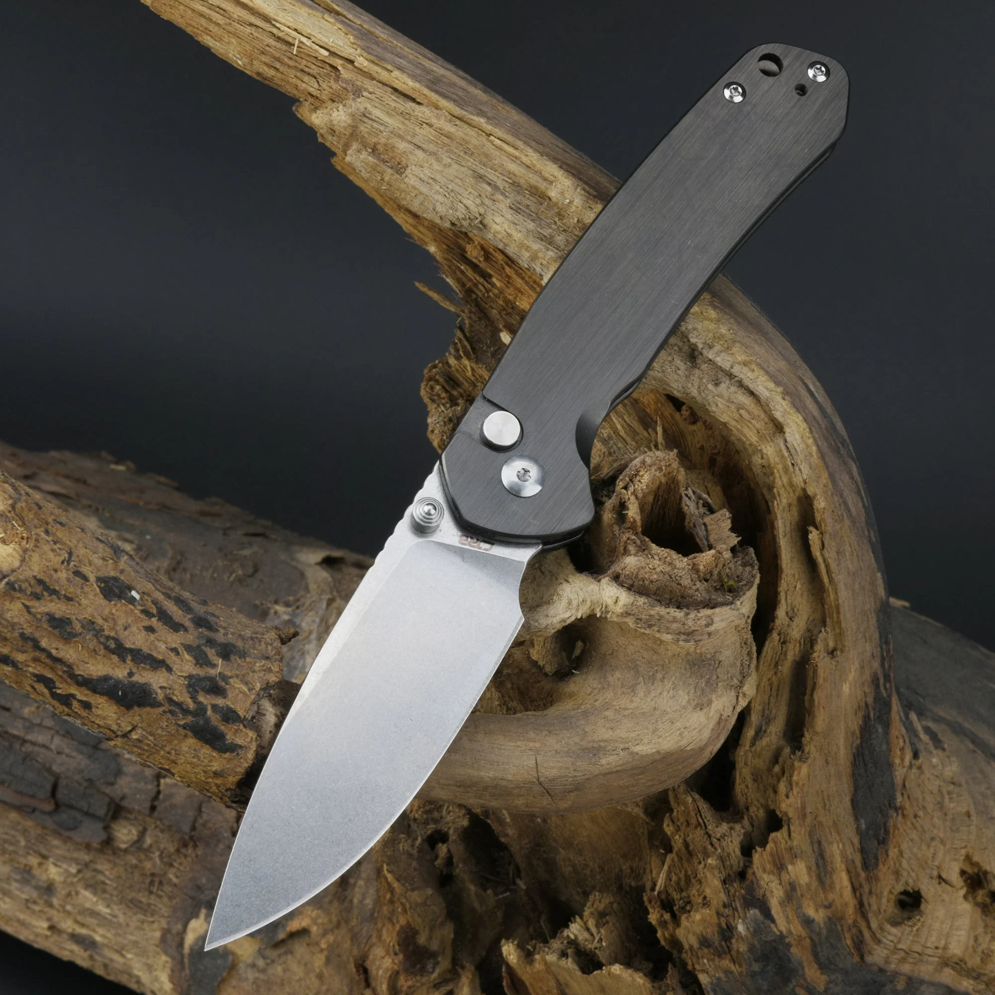 CJRB Pyrite J1925 AR-RPM9 Steel Blade Steel Handle Folding Knives Smoky Gray - Image 10