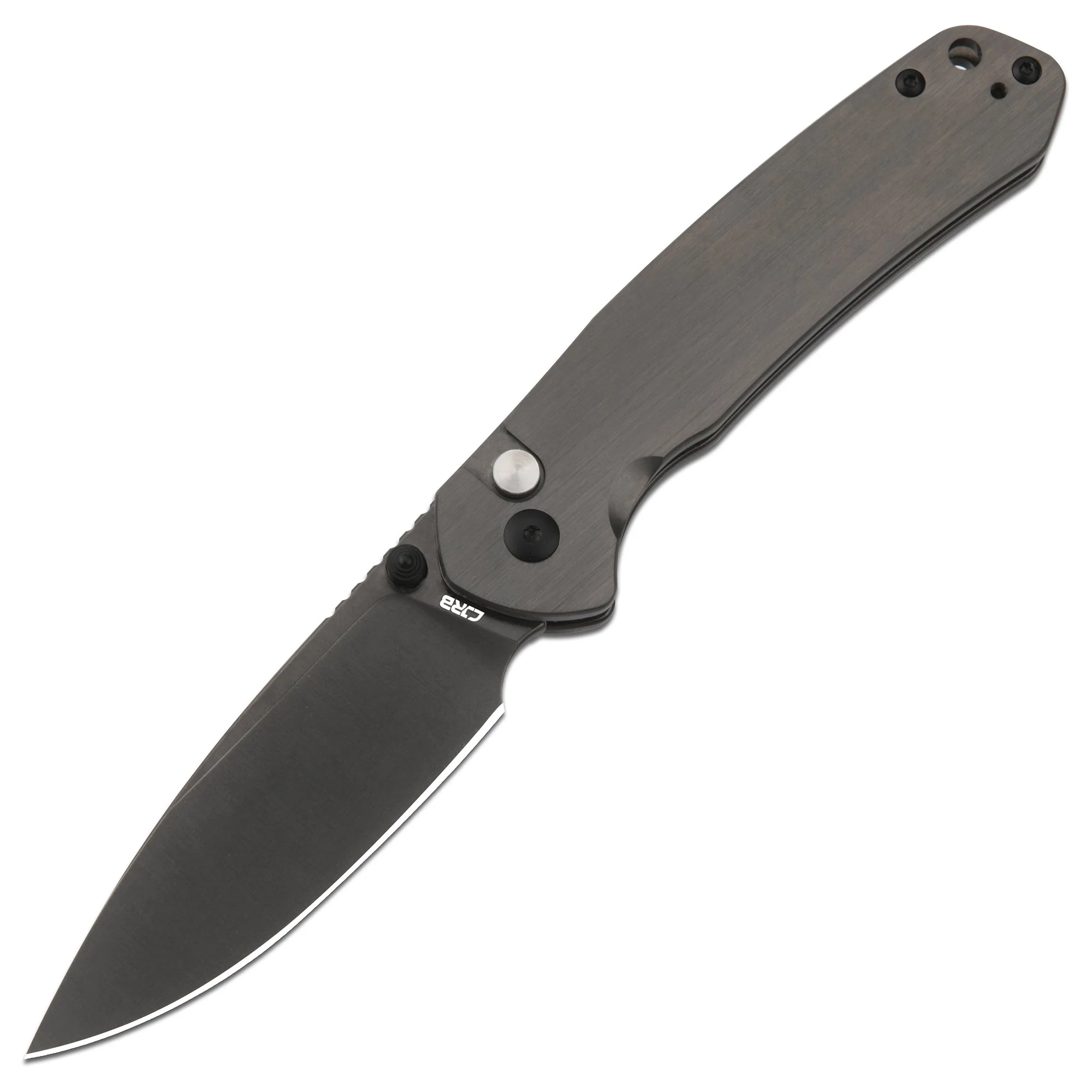 CJRB Pyrite J1925 AR-RPM9 Steel Blade Steel Handle Folding Knives Smoky Gray - Image 11