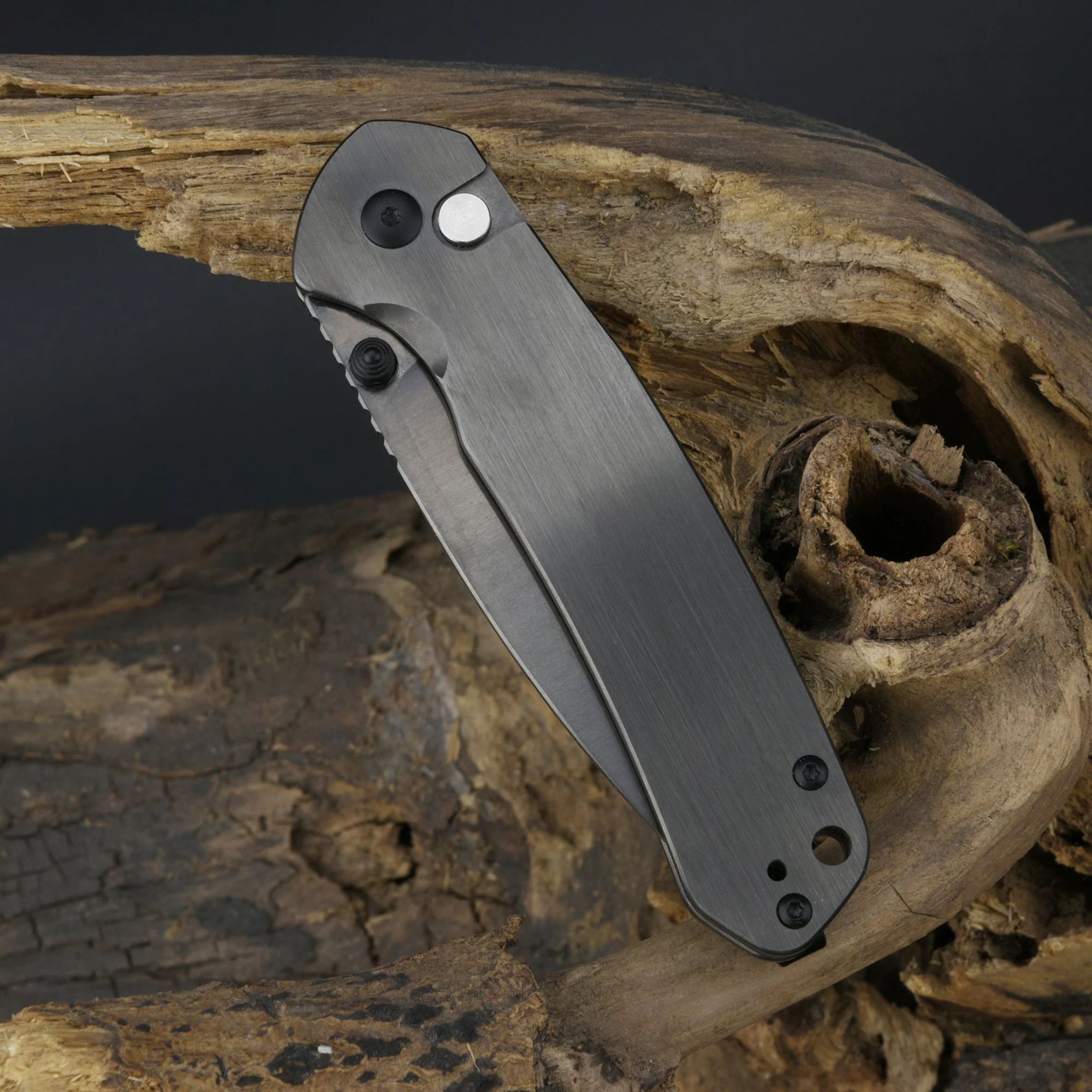 CJRB Pyrite J1925 AR-RPM9 Steel Blade Steel Handle Folding Knives Smoky Gray - Image 13
