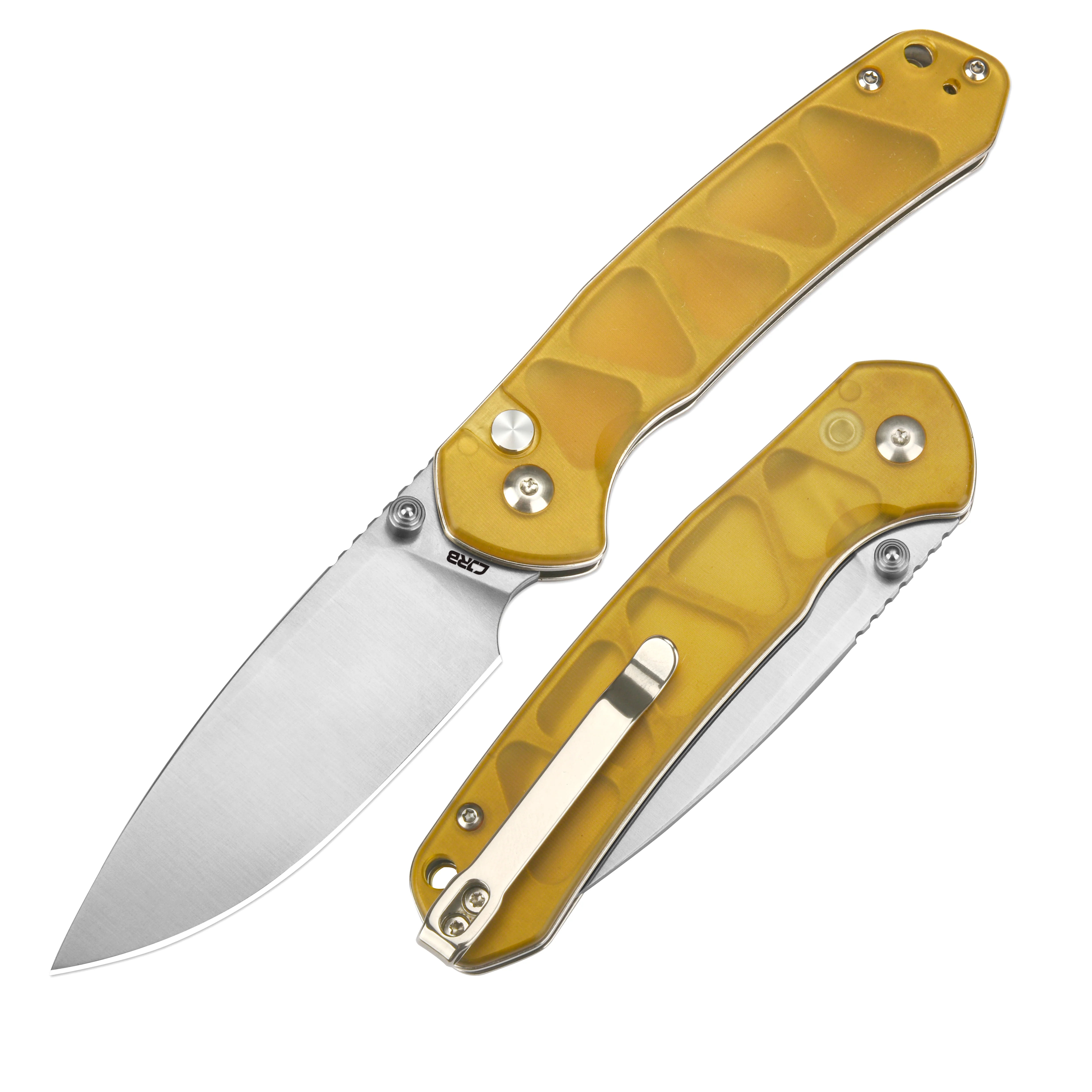CJRB Pyrite J1925 AR-RPM9 Steel Blade Ultem Handle Folding Knives - Image 2