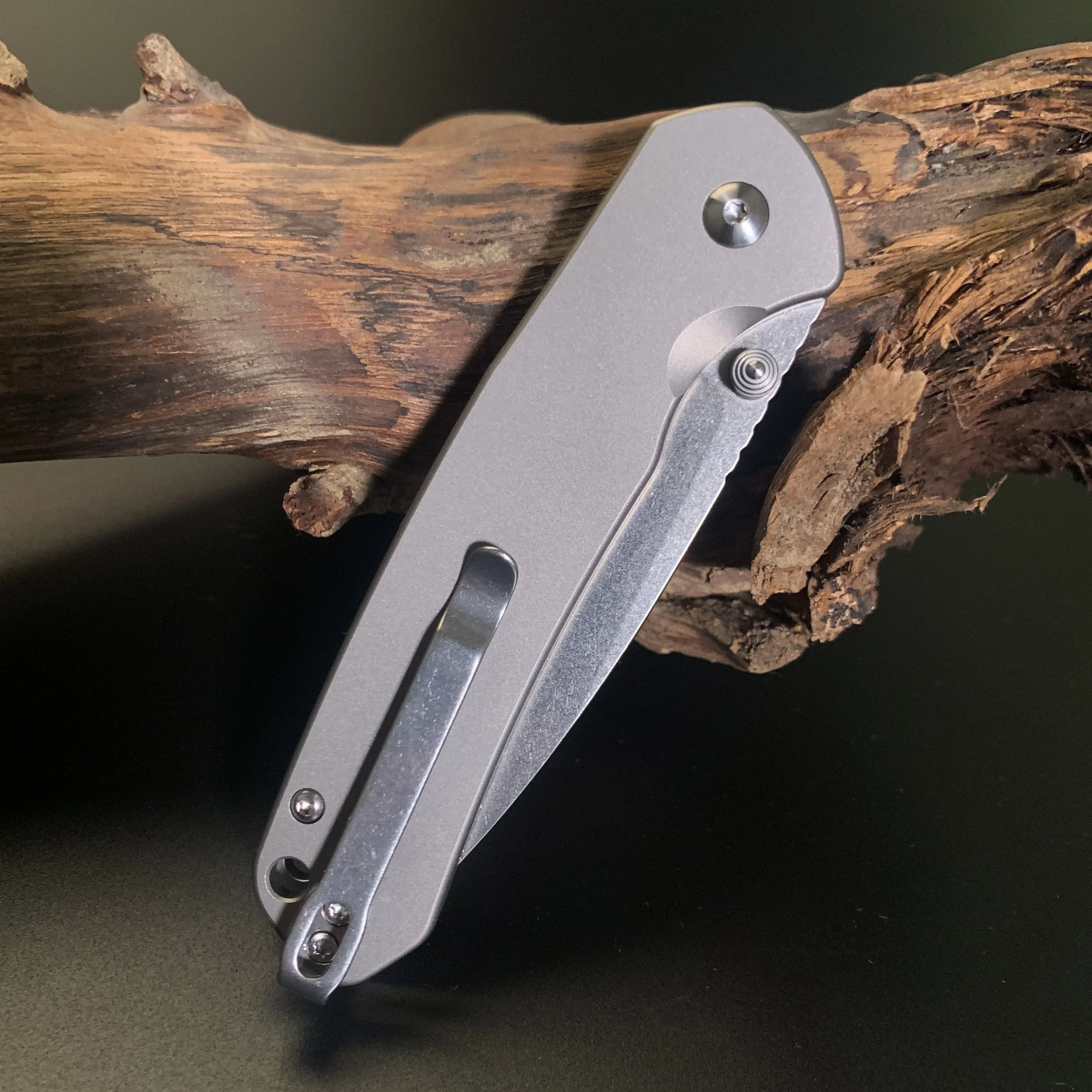 CJRB Pyrite J1925T AR-RPM9 Steel Blade Titanium Handle Folding Knives - Image 3