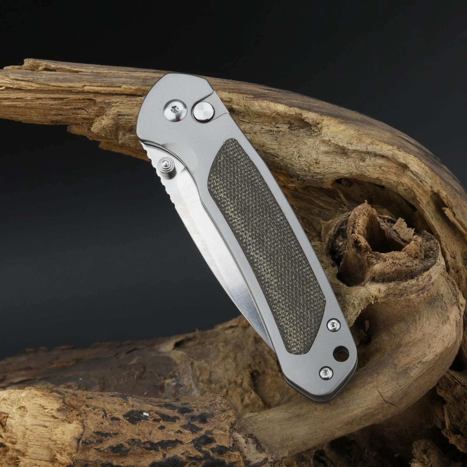 CJRB Pyrite J1925TI-ODG S35VN Blade Titanium And Micarta Handle Folding Knives(Limited Edition) - Image 4