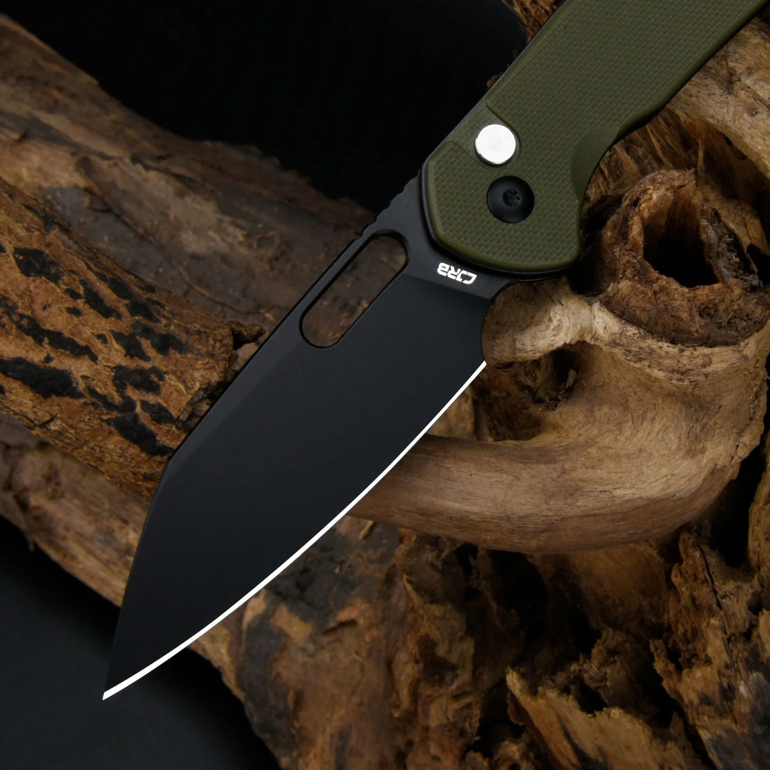 CJRB Pyrite-Alt Wharncliffe J1925A AR-RPM9 Steel Blade G10 Handle Folding Knives - Black PVD (J1925A-BGN) - Image 4