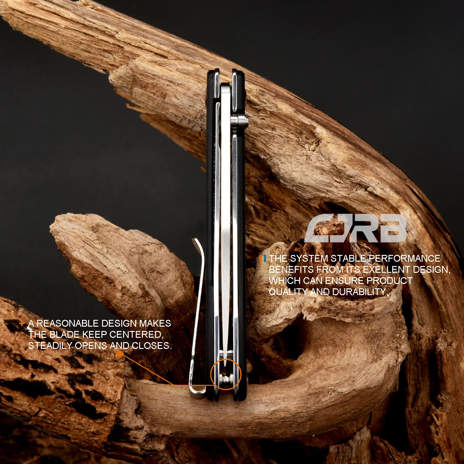 CJRB Ria J1917 AR-RPM9 Steel Blade Marbled Carbon Fiber Handle Folding Knives - Image 6