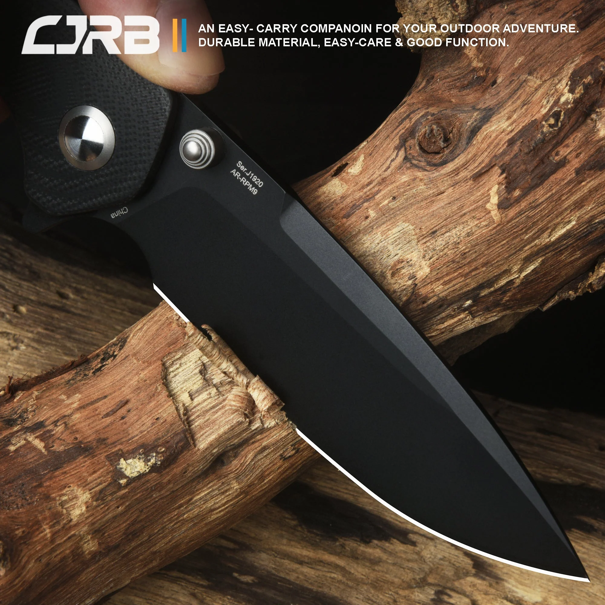 Cjrb Scoria J1920 AR-RPM9 Steel Black Pvd Blade Black G10 Handle Tactical Knives Folding Knives Edc Knives - Image 4
