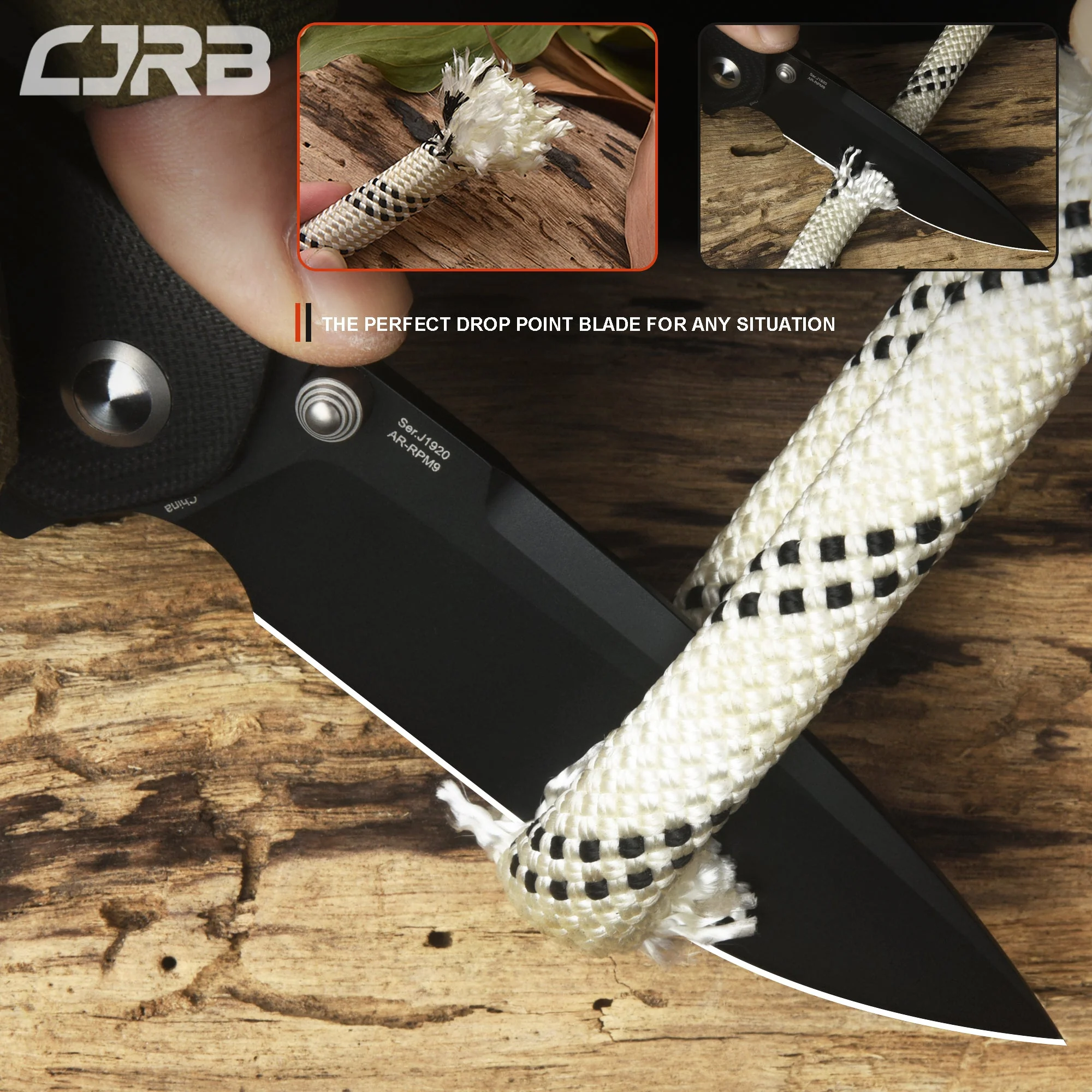 Cjrb Scoria J1920 AR-RPM9 Steel Black Pvd Blade Black G10 Handle Tactical Knives Folding Knives Edc Knives - Image 5