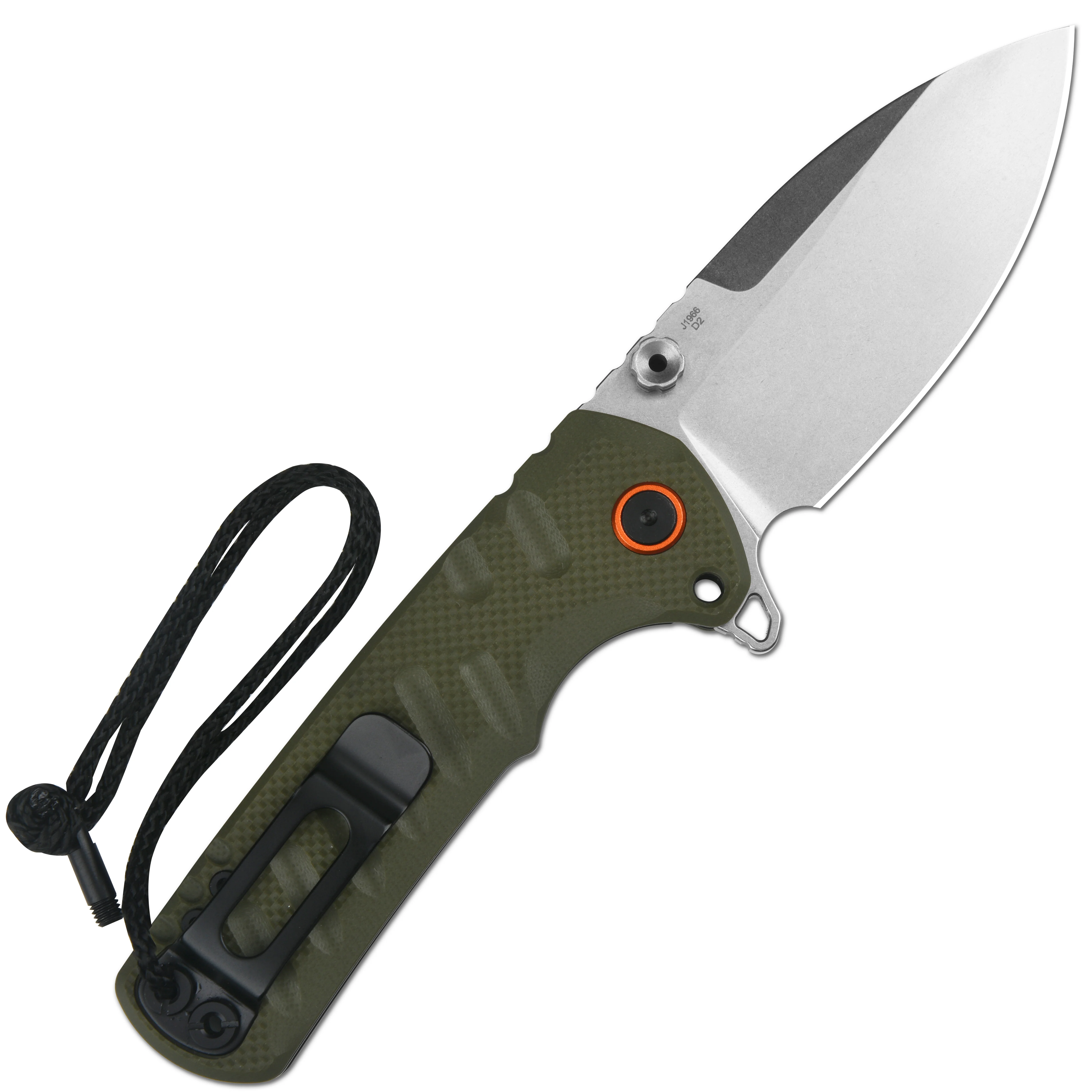 CJRB Tundra J1966 D2 Steel Blade Green G10 Handle Folding Knives - Image 9